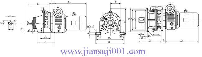 （MB）MBN無級(jí)變速器配單級(jí)擺線減速器外形尺寸