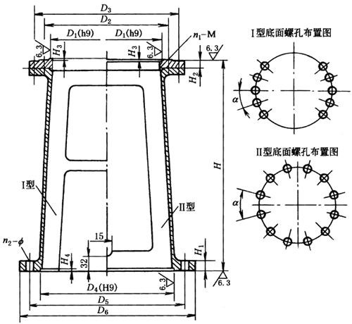 WJ、LWJ型無支點機架外形及安裝尺寸